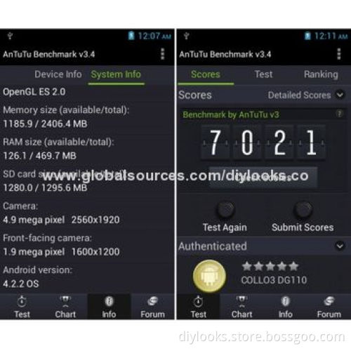 Smartphones, Doogee Collo3 DG110 White, GPS + AGPS, Android 4.2.2, MTK6572 1.0GHz Dual-core